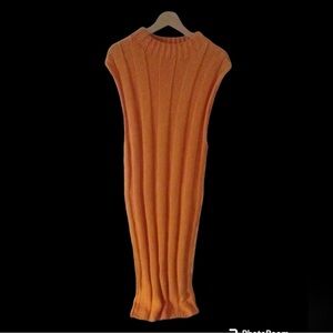 Free People Women's Palm City Malibu Orange Sweater Maxi Tube Dress Size XL N$78